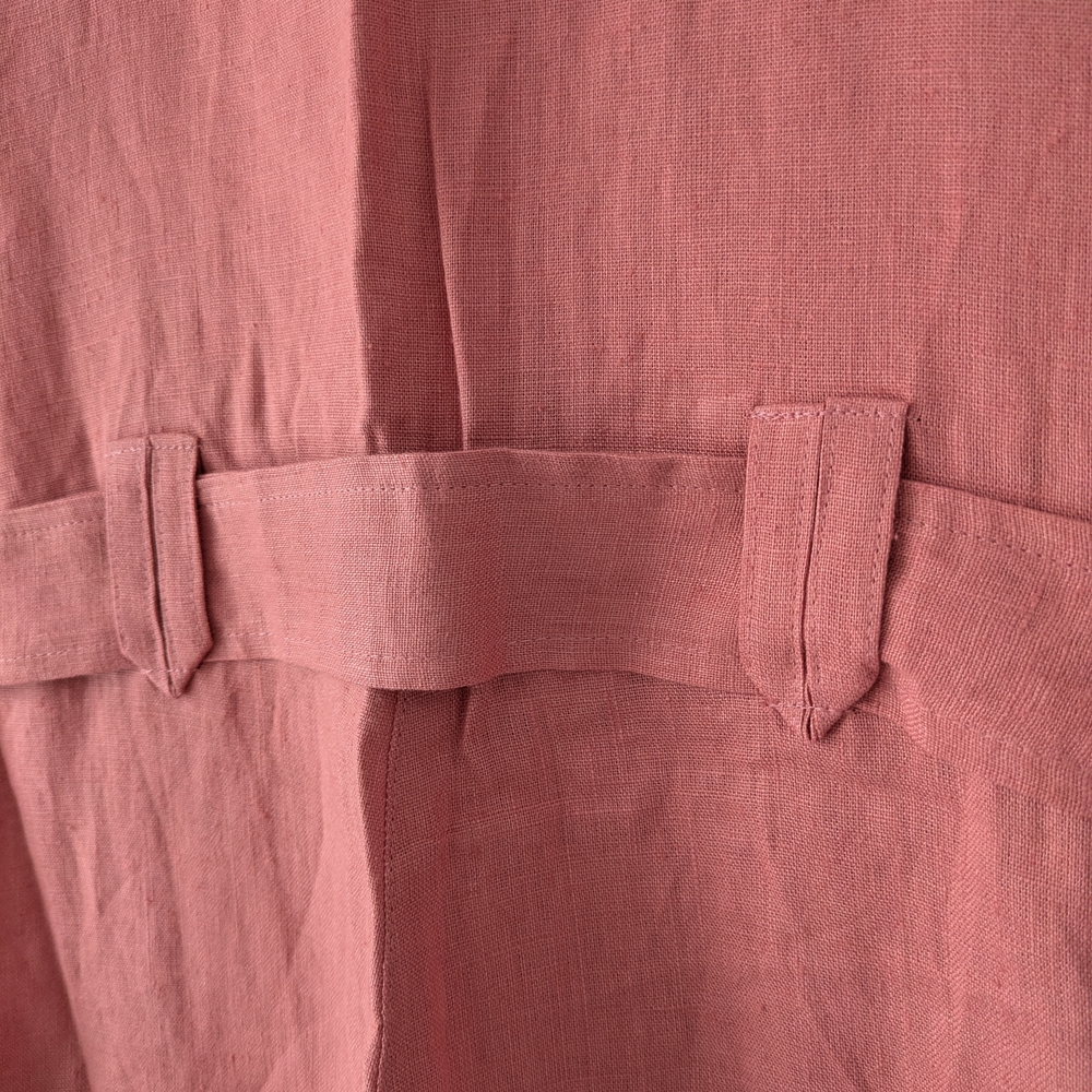 NWT Oda Lux 100% Linen Sleeveless Belted Jumpsuit Dusty Rose 36 - Picture 6 of 15
